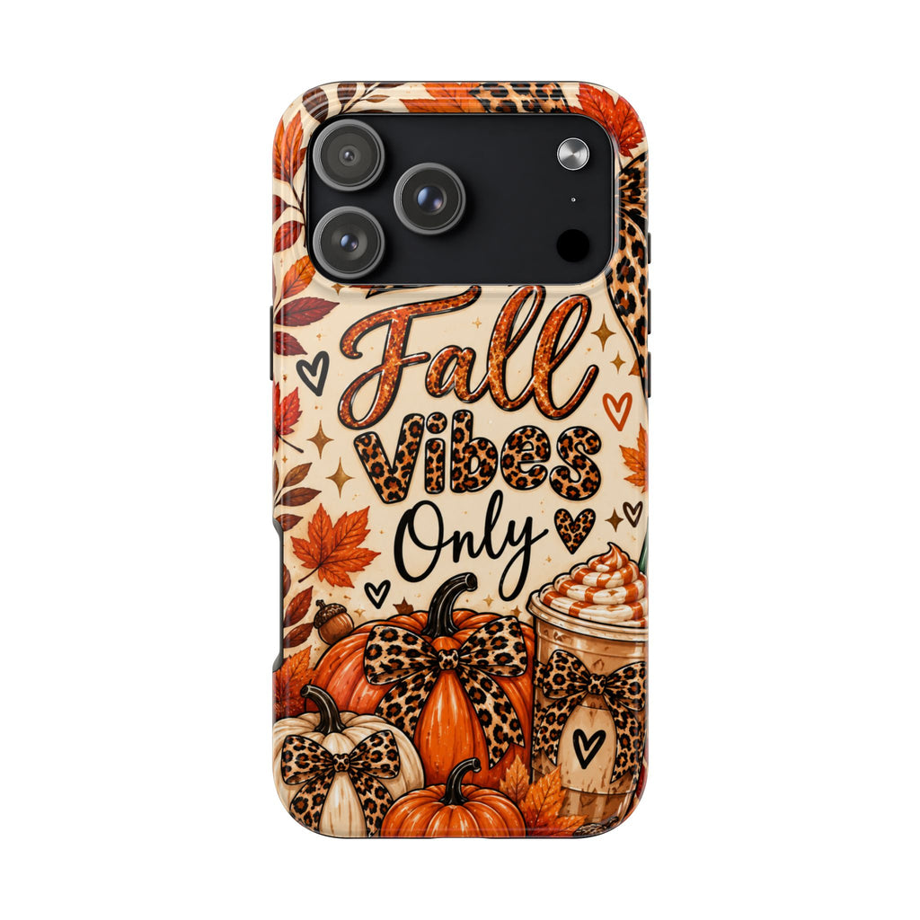 Fall Vibes Only Tough Phone Case | Leopard Print Pumpkin & Cozy Autumn Case