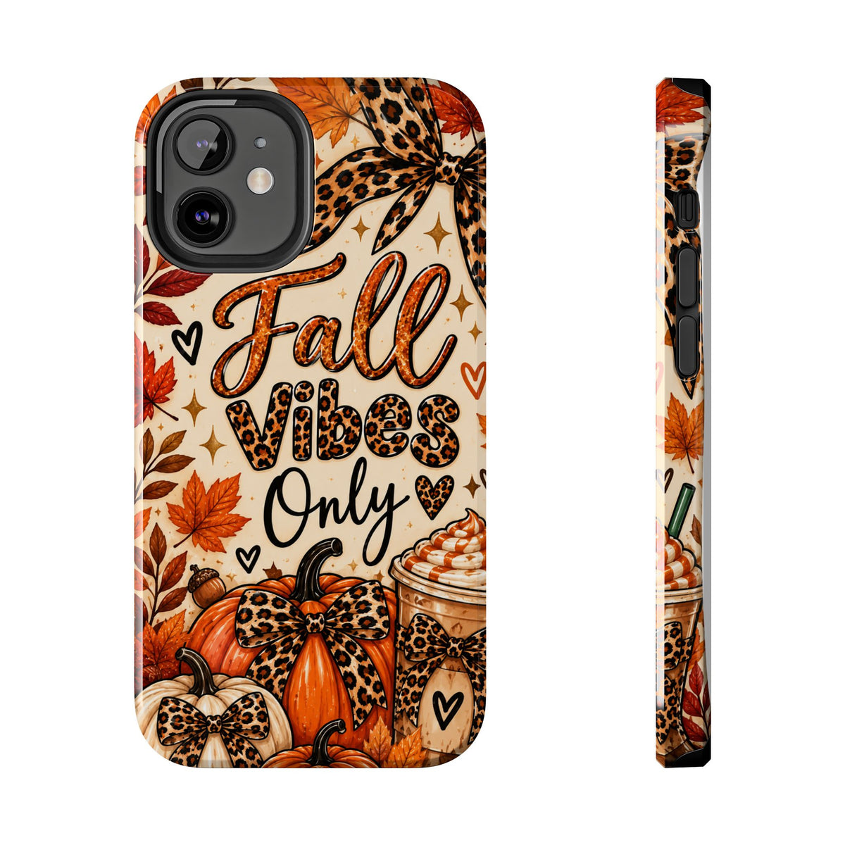 Fall Vibes Only Tough Phone Case | Leopard Print Pumpkin & Cozy Autumn Case