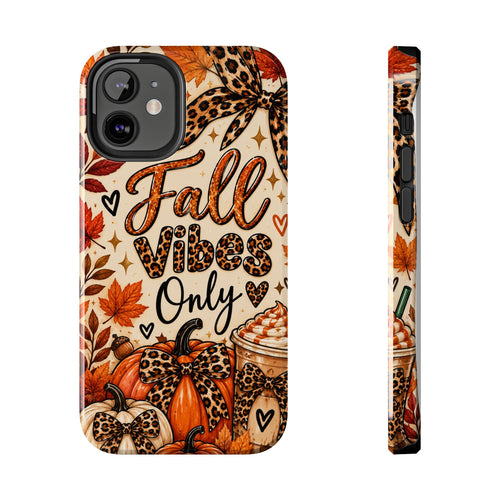Fall Vibes Only Tough Phone Case | Leopard Print Pumpkin & Cozy Autumn Case