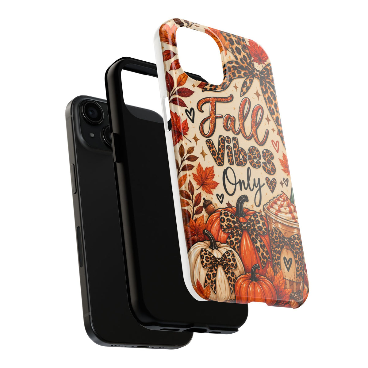 Fall Vibes Only Tough Phone Case | Leopard Print Pumpkin & Cozy Autumn Case