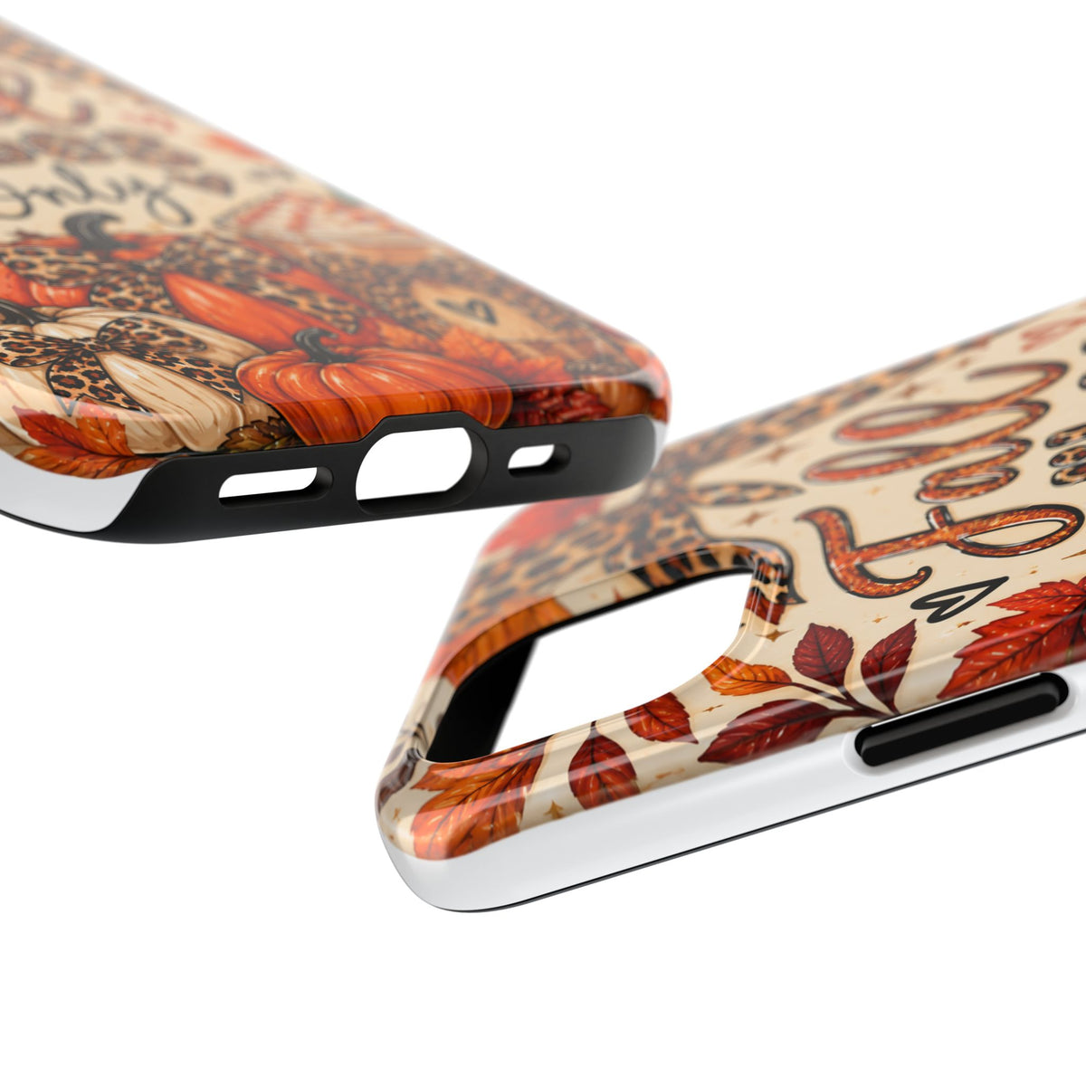 Fall Vibes Only Tough Phone Case | Leopard Print Pumpkin & Cozy Autumn Case