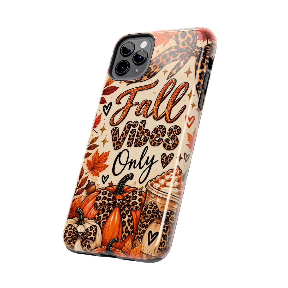 Fall Vibes Only Tough Phone Case | Leopard Print Pumpkin & Cozy Autumn Case