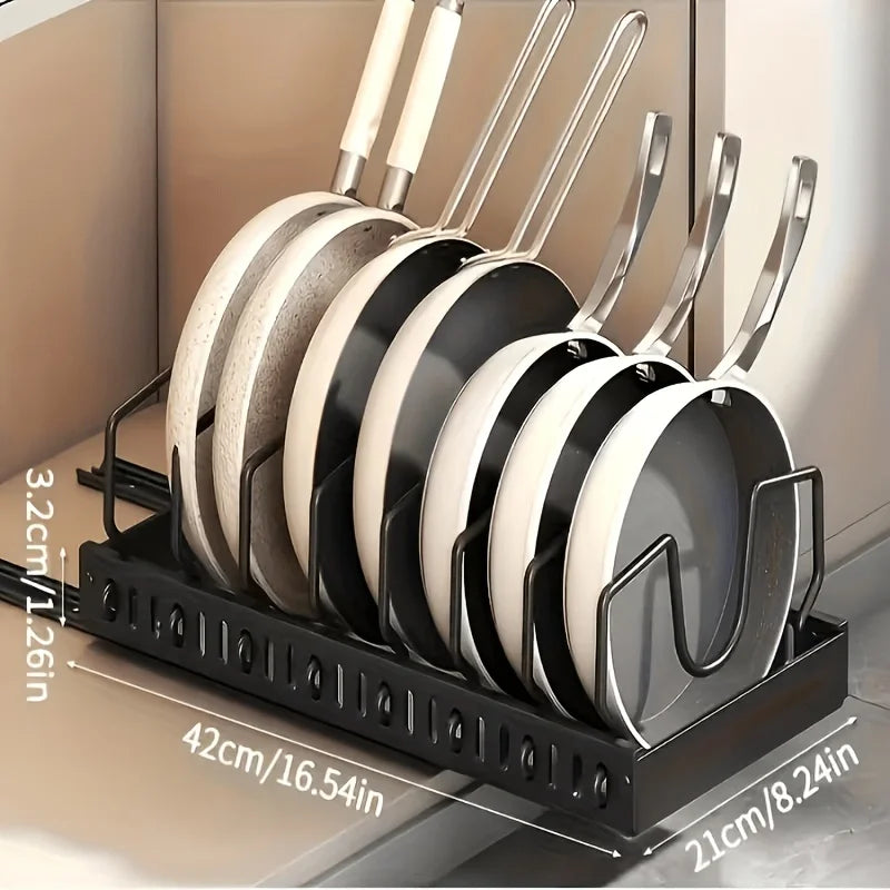 Pull-Out Pot & Pan Organizer with Adjustable Dividers