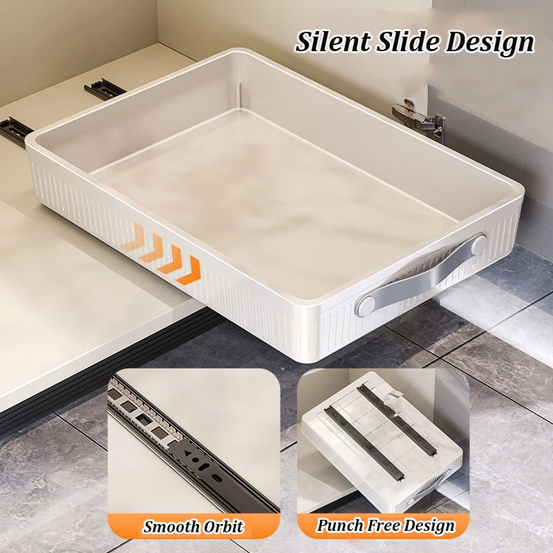 Pull-Out Cabinet Organizer with Sliding Drawer