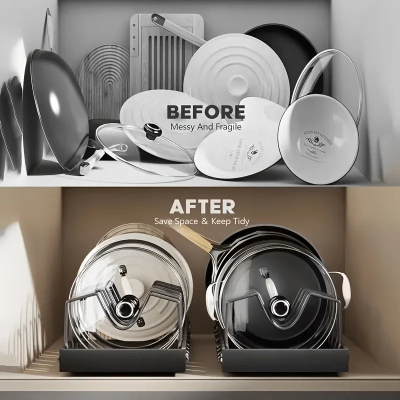 Pull-Out Pot & Pan Organizer with Adjustable Dividers