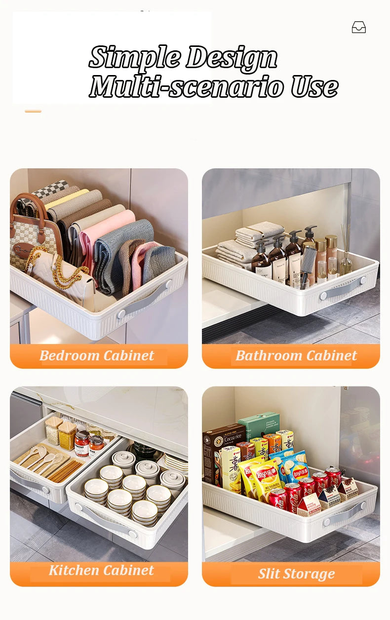 Pull-Out Cabinet Organizer with Sliding Drawer