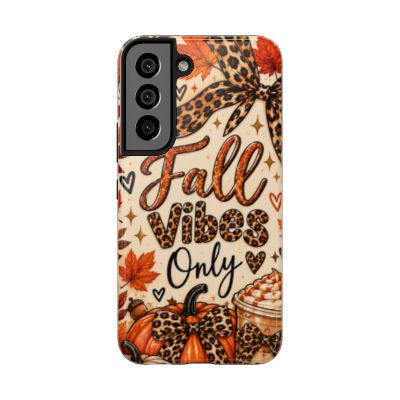 Fall Vibes Only Tough Phone Case | Leopard Print Pumpkin & Cozy Autumn Case