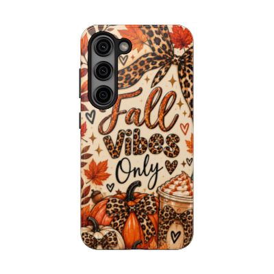 Fall Vibes Only Tough Phone Case | Leopard Print Pumpkin & Cozy Autumn Case