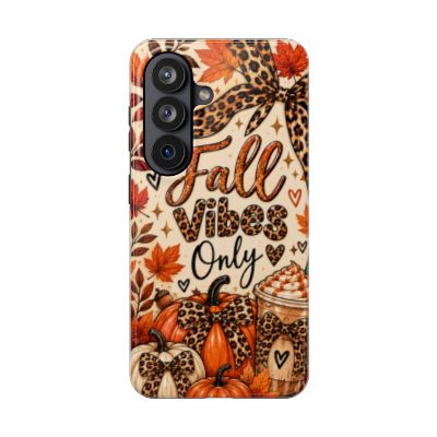 Fall Vibes Only Tough Phone Case | Leopard Print Pumpkin & Cozy Autumn Case