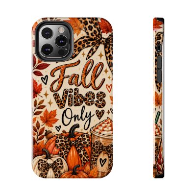 Fall Vibes Only Tough Phone Case | Leopard Print Pumpkin & Cozy Autumn Case
