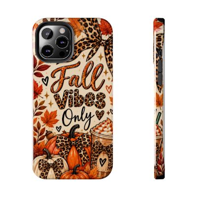 Fall Vibes Only Tough Phone Case | Leopard Print Pumpkin & Cozy Autumn Case