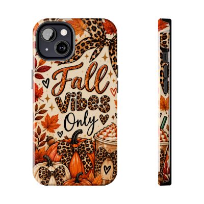 Fall Vibes Only Tough Phone Case | Leopard Print Pumpkin & Cozy Autumn Case