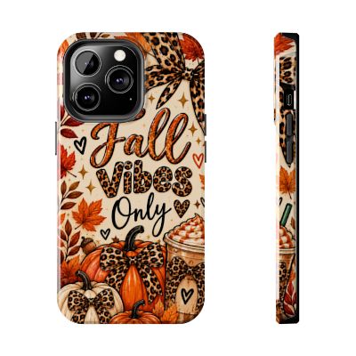 Fall Vibes Only Tough Phone Case | Leopard Print Pumpkin & Cozy Autumn Case