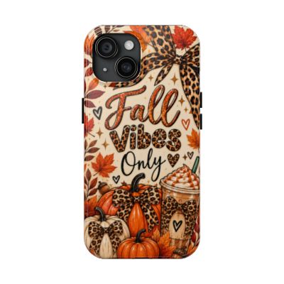 Fall Vibes Only Tough Phone Case | Leopard Print Pumpkin & Cozy Autumn Case