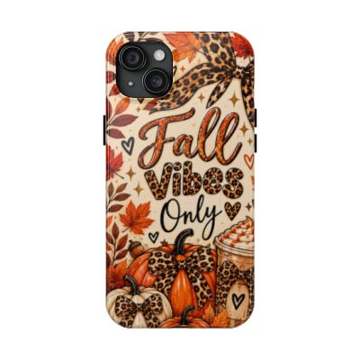 Fall Vibes Only Tough Phone Case | Leopard Print Pumpkin & Cozy Autumn Case