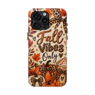 Fall Vibes Only Tough Phone Case | Leopard Print Pumpkin & Cozy Autumn Case