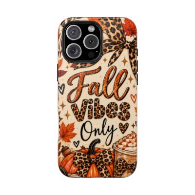Fall Vibes Only Tough Phone Case | Leopard Print Pumpkin & Cozy Autumn Case