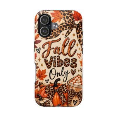 Fall Vibes Only Tough Phone Case | Leopard Print Pumpkin & Cozy Autumn Case