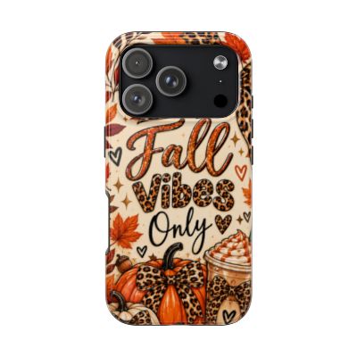 Fall Vibes Only Tough Phone Case | Leopard Print Pumpkin & Cozy Autumn Case